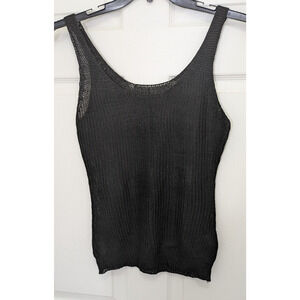Cupshe Womens Knit Tank Top Beach Cover Up Black XS Resort Cruise Pool
